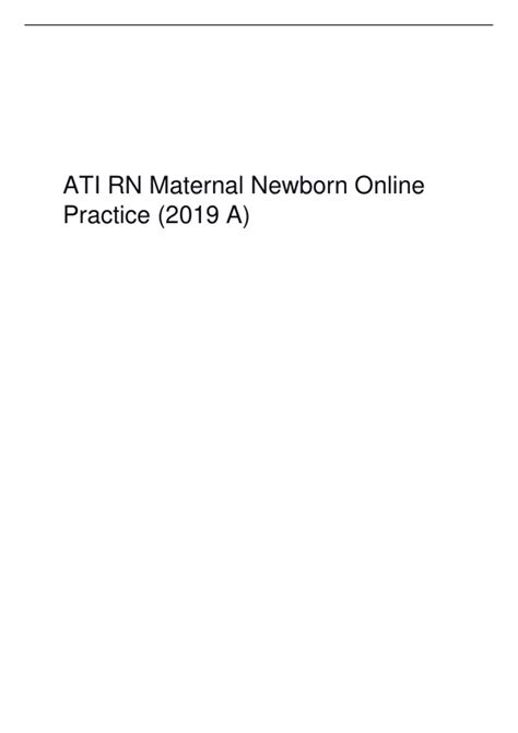 ATI RN Maternal Newborn Online Practice (2019 A).pdf - ATI RN Maternal