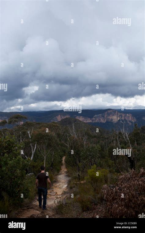 View Over The Blue Mountains In New South Wales Australia Stock Photo
