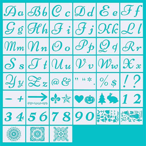 Diy Stencils Alphabet Craft Painting Templates With Calligraphy Font