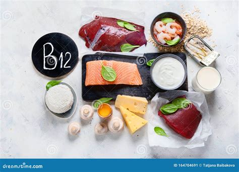 Natural Sources Of Vitamin B12 Cobalamin Stock Image Image Of Meat