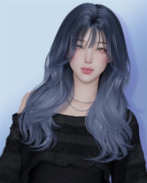 Jino Hair N17 Helene Jino On Patreon Asian Hair Sims 4 Sims 4