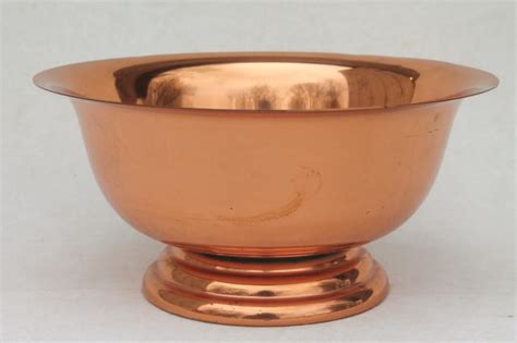 Large Solid Copper Bowl 60s 70s Vintage Revere Copper Bowl For Fruit
