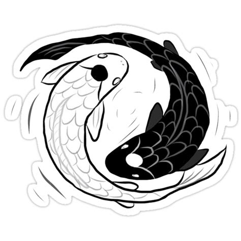 Ipad Drawing Of Koi Fish Ying Yang Stickers By Cheekysherwin Redbubble