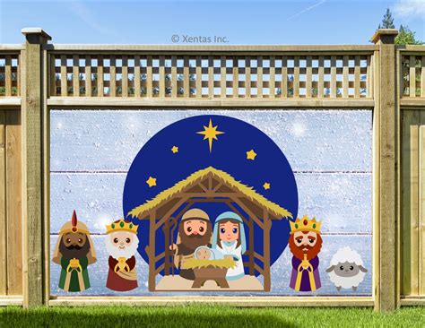 Fence Banner Nativity By Xentas Inc Print Décor