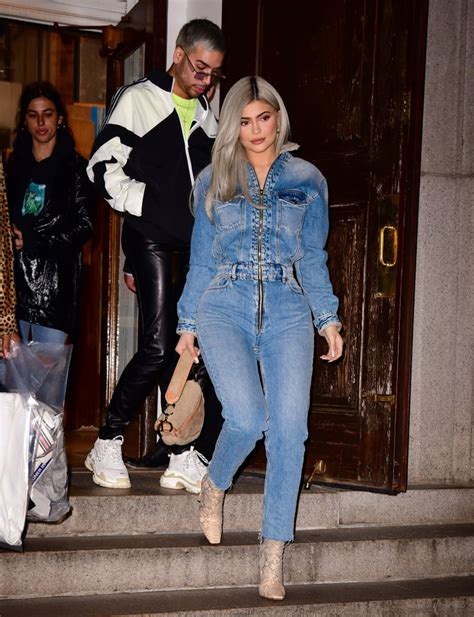 Kylie Jenners Denim Jumpsuit November 2018 Popsugar Fashion Photo 9