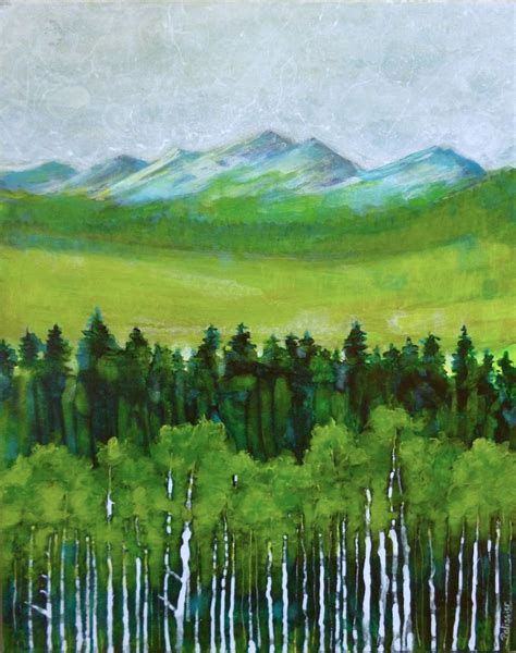 Semi Abstract Mountain Landscape Acrylic Painting On