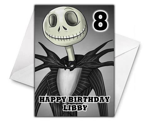 Jack Skellington Personalised Birthday Card Nightmare Xmas Etsy