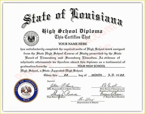 Free Fake High School Diploma Templates Of Free Printable High School