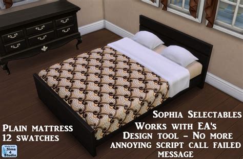 Sophia Selectables Mattress Works With Design Tool Sims 4 Studio
