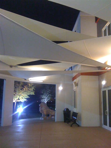 Shade Systems Fabric Shade Structures With Lighting For Night Use