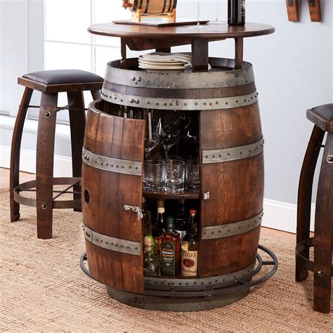 This outside table and chairs can. Wine Barrel Bistro Table