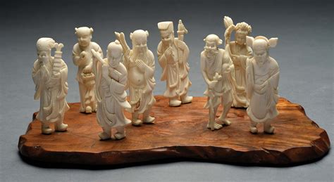 Lot Detail Lot Of 8 Carved Ivory Figurines