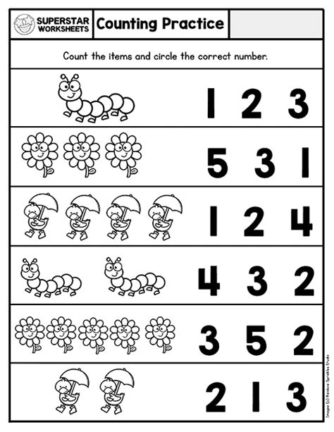 Counting Worksheets Worksheets For Kindergarten