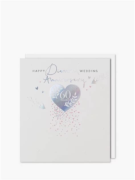 Paperlink Silver Heart 60th Anniversary Card