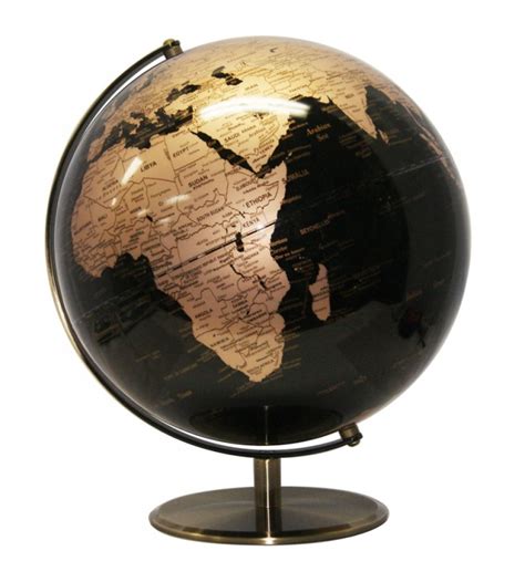 Heritage Black And Gold Ocean 30cm World Globe
