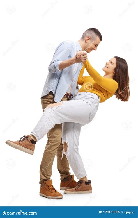 Young Man And Woman Dancing Tango And Smiling Stock Image Image Of Adult Lifestyle 179195555