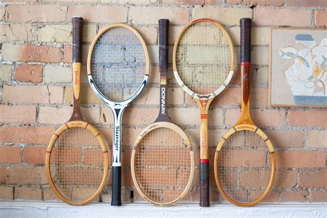 Vintage Wood Tennis Racquets Set Of Wooden Rackets Retro Sports Wall Decor Boys Room