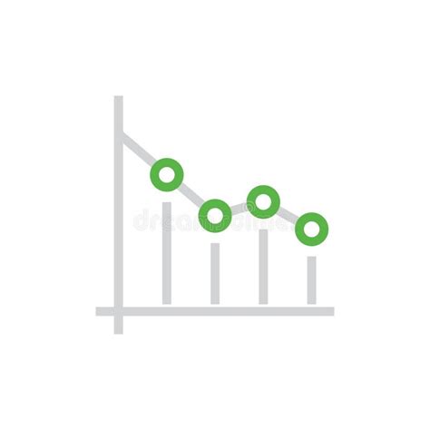 Decrease Chart Drop Graph Icon Vector In Flat Style Stock Vector