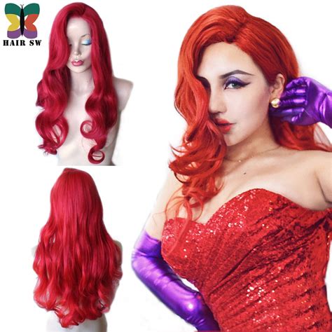 Jessica Rabbit Cosplay Anime Wig Cheap Long Wavy Red Halloween Drag