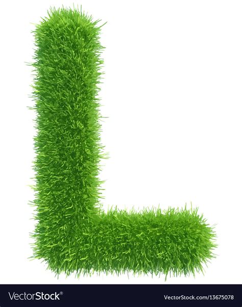 Capital Letter L From Grass On White Royalty Free Vector