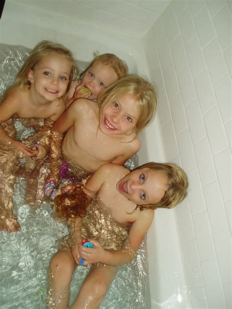 Naked Family Bath Time