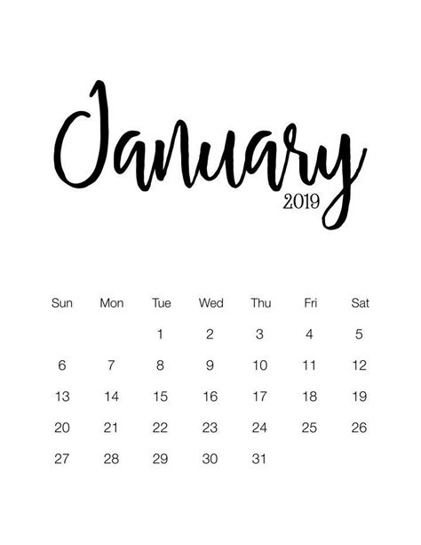 fabulous   printable  minimalistic calendar