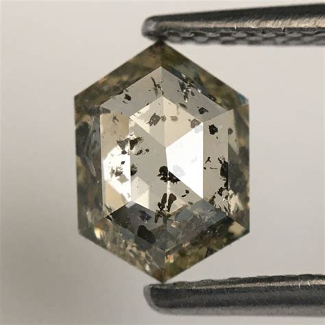 089 Ct Natural Loose Diamond Hexagon Shape Fancy Salt And Etsy