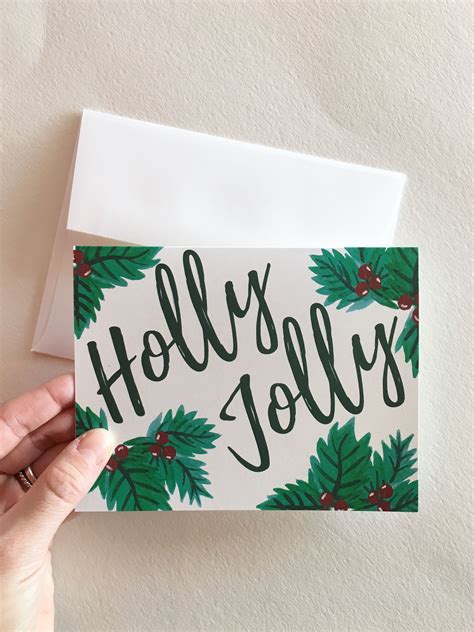 excited to share the latest addition to my etsy shop holly jolly single folded card and
