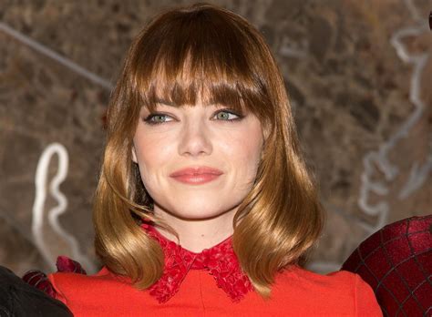Most populars of bob haircut emma stone. Emma Stone debuts short haircut in N.Y. for 'Spider-Man 2 ...