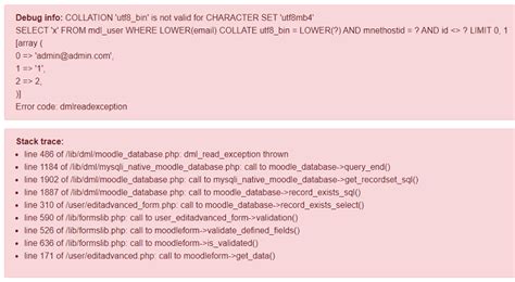 Solución al error de collation en Moodle al editar usuarios