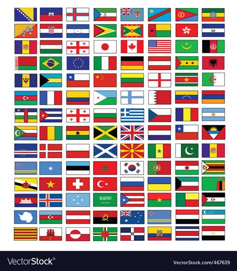 World Flags Royalty Free Vector Image Vectorstock