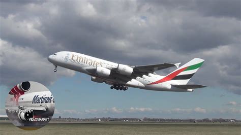Emirates A380 Beautiful Take Off At Schiphol Airport Youtube