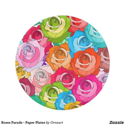 Roses Parade Paper Plates 7 Inch Paper Plate Poster Prints Wood