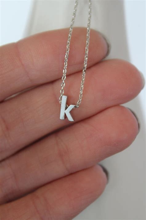 Tiny Silver Lower Case Letter Necklacesilver Initial