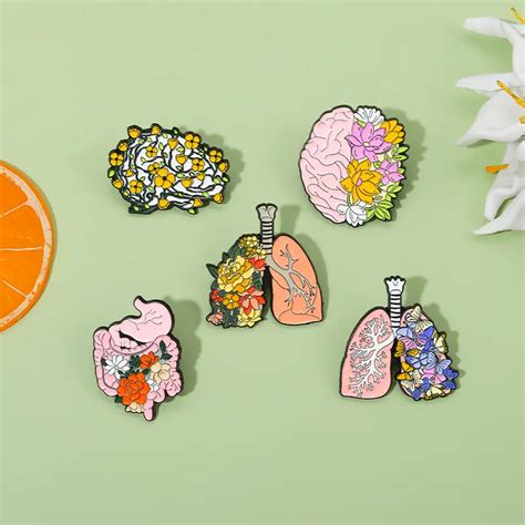 Floral Organ Enamel Anime Pins Custom Brain Lung Intestines Temu