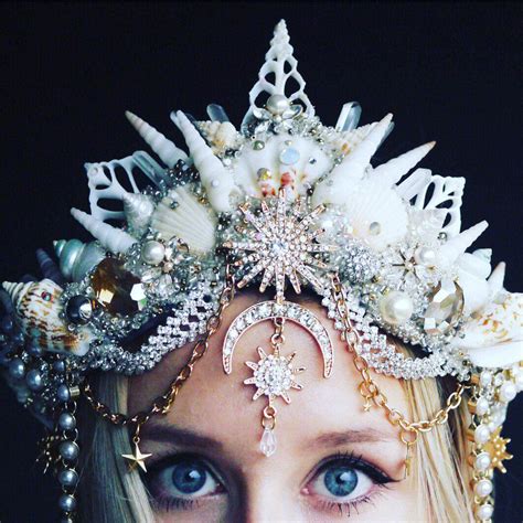 The Queen Of The Sea Crown Mermaid Crown Shell Crown Crystal Crown