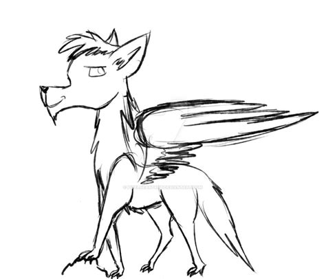 Wolf With Wings Drawing Free Download On Clipartmag