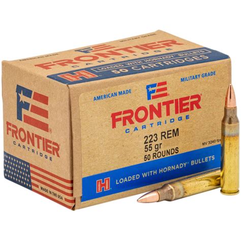 Hornady Frontier 223 Remington 55gr Hp Match Rifle Ammo 50 Rounds