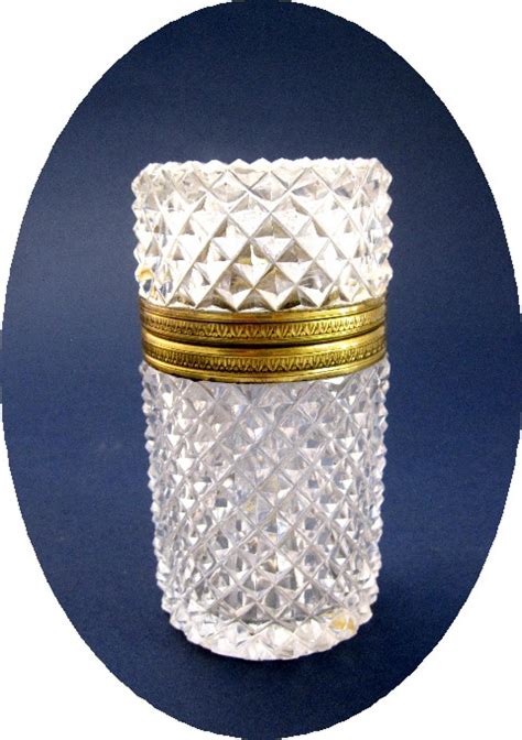 Antique French Diamond Cut Crystal Box