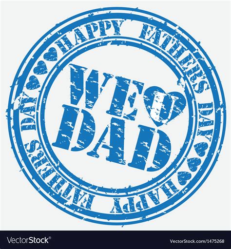 Happy fathers day we love you dad stamp Royalty Free Vector