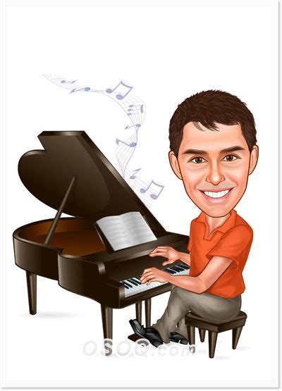 Piano Pianist Caricature Caricature Caricature From Photo Birthday