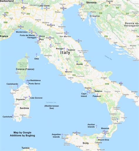 Italy Map Clear And Simple With Main Tourist Destinations