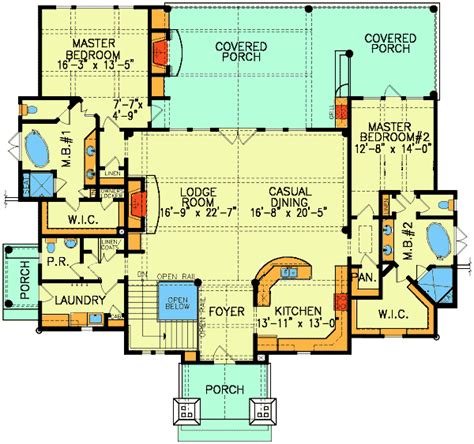 Plan 15800ge Dual Master Suites Master Suite Floor Plan House Plans
