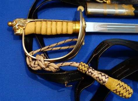 Firmin Made British Erii Royal Naval Officers Sword And Belts