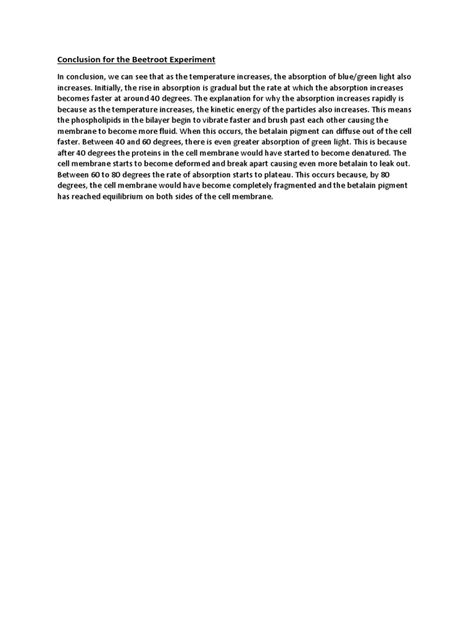 Cultures should be examined regularly to check for signs of contamination and to determine if the culture needs feeding or passaging. Conclusion for the Beetroot Experiment | Cell Membrane ...
