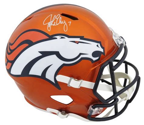 John Elway Autographed Signed Denver Broncos Flash Riddell Full Size