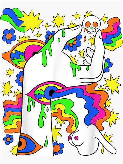 Psychedelic Abstract Nude Art Lsd Hippie Trippy Gift Idea Sticker For