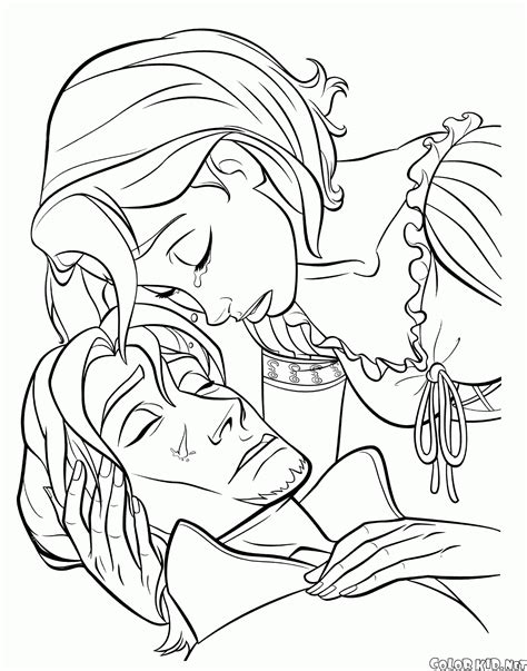 Dibujo para colorear - Madre Gothel y Rapunzel