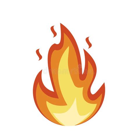 Fire Flame Icon Isolated Bonfire Sign Emoticon Flame Symbol Isolated