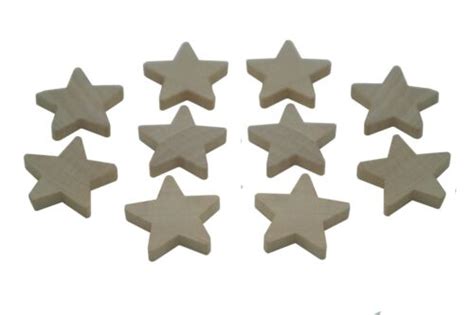 10 1 Inch Wooden Stars Natural Unfinished Wooden Star Cutout Shape